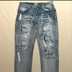 MENS Distressed jeans-Black Brand Label 32x30 Straight